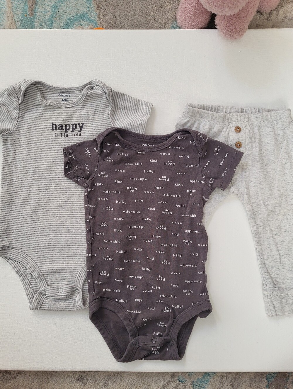 12m Carter's Baby Boy/ Gender Neutral Bodysuit And Pant Bundle